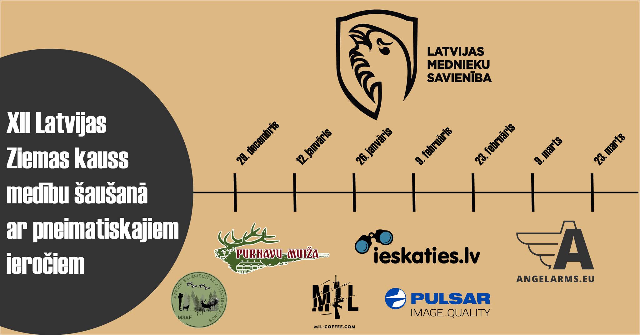 XII Latvijas ziemas kauss medību šaušanā ar pneimatiskajiem ieročiem